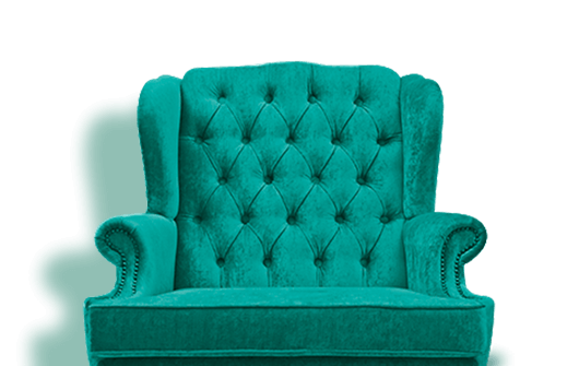 A green armchair