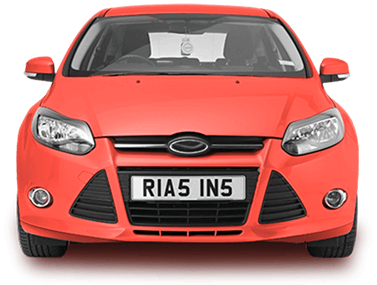 Mint green car with personalised number plate 