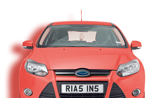 Mint coloured car with Rias personalised plate