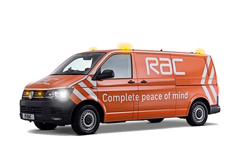 photo of an orange RAC van