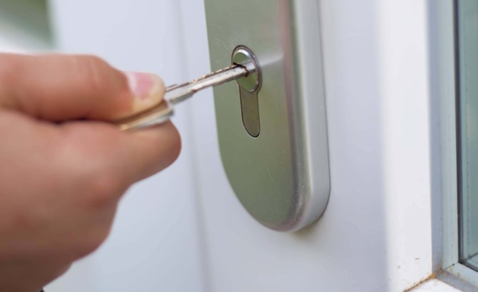 Opening a house door