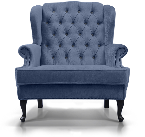 Cut out of blue armchair 