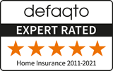 Defaqto 5 star rating 2011-2020 home insurance logo