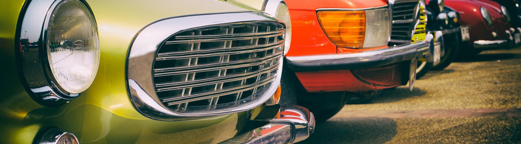 Classic cars in a row
