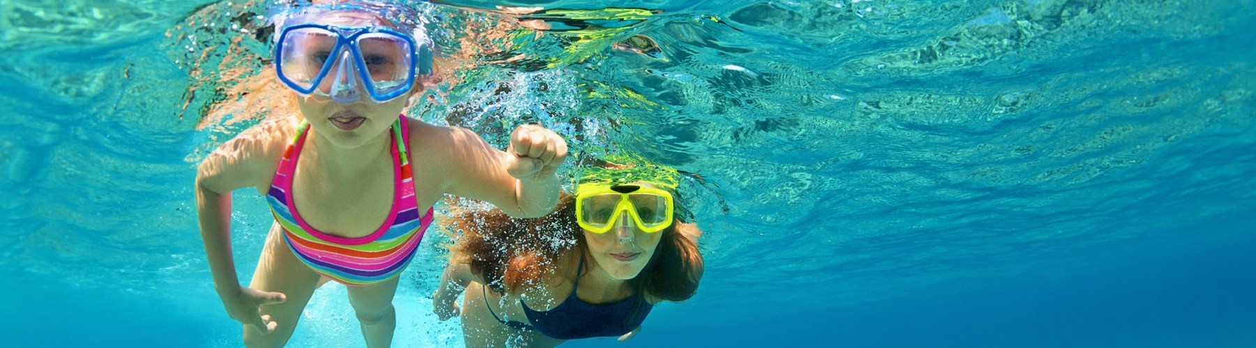 Kids swimming on holiday
