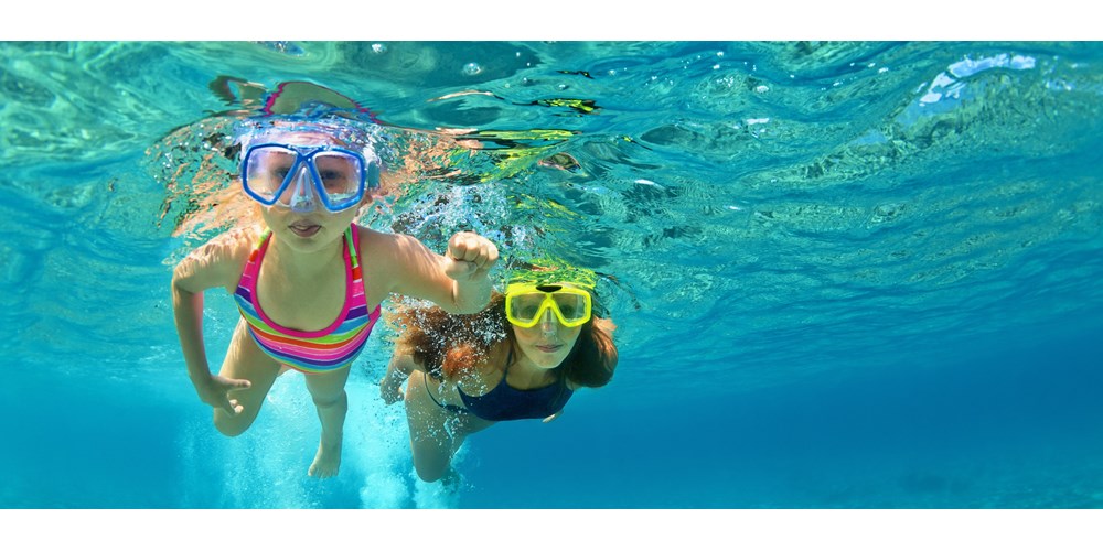 Kids swimming on holiday