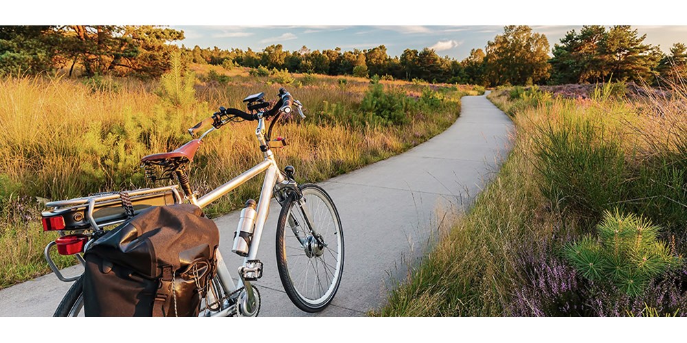 Electric bike on countryside road