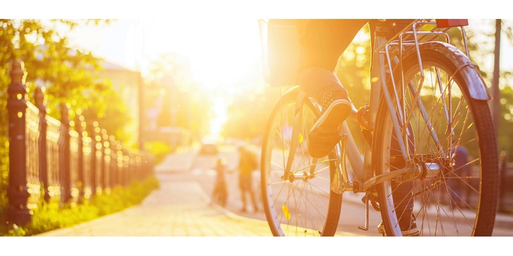 Bicycle on pathway in the sunshine