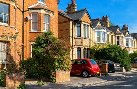 row of houses on street