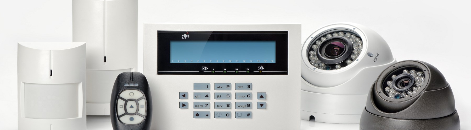 Black and white home security systems