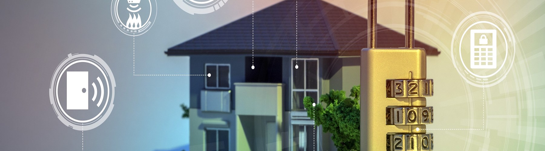 House featuring different home security systems