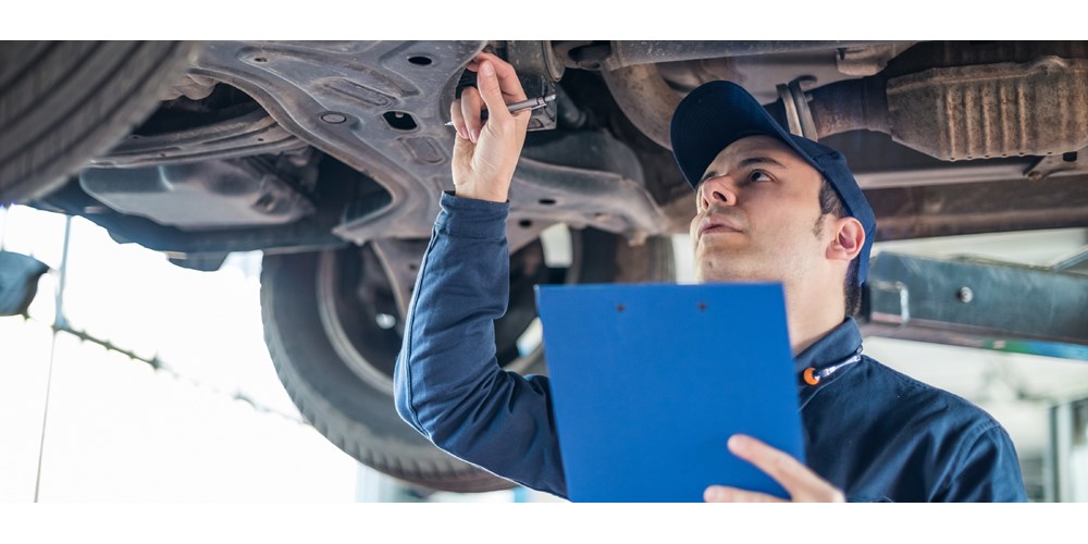 Mechanic checking a car