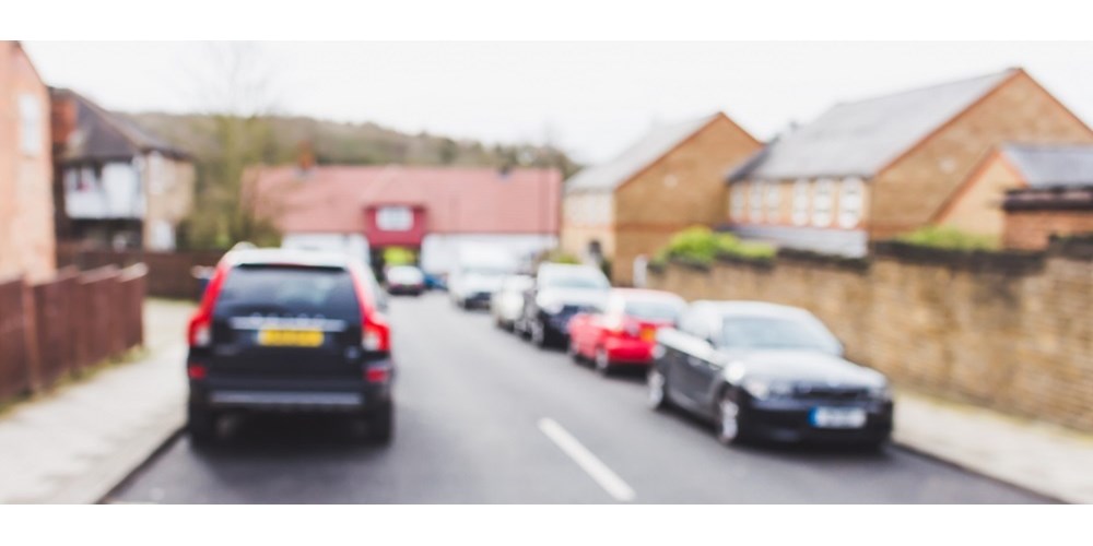 Parked cars on a road