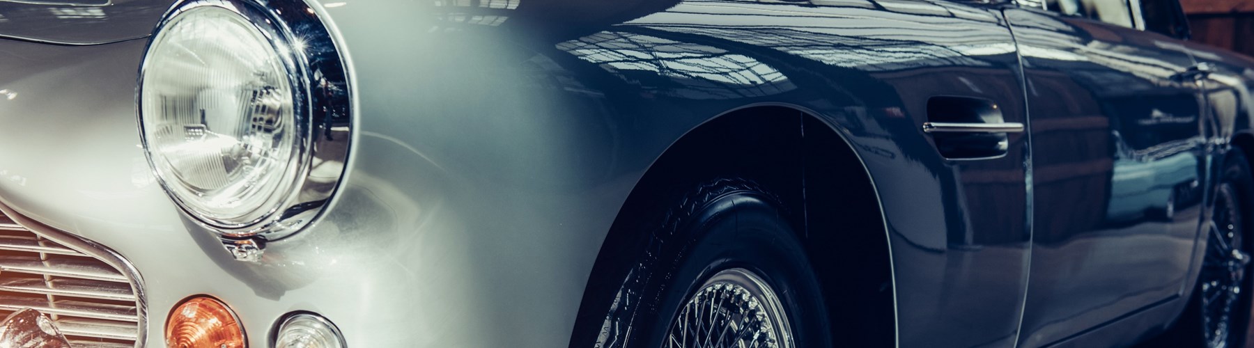 Silver classic car