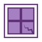 Purple broken window icon