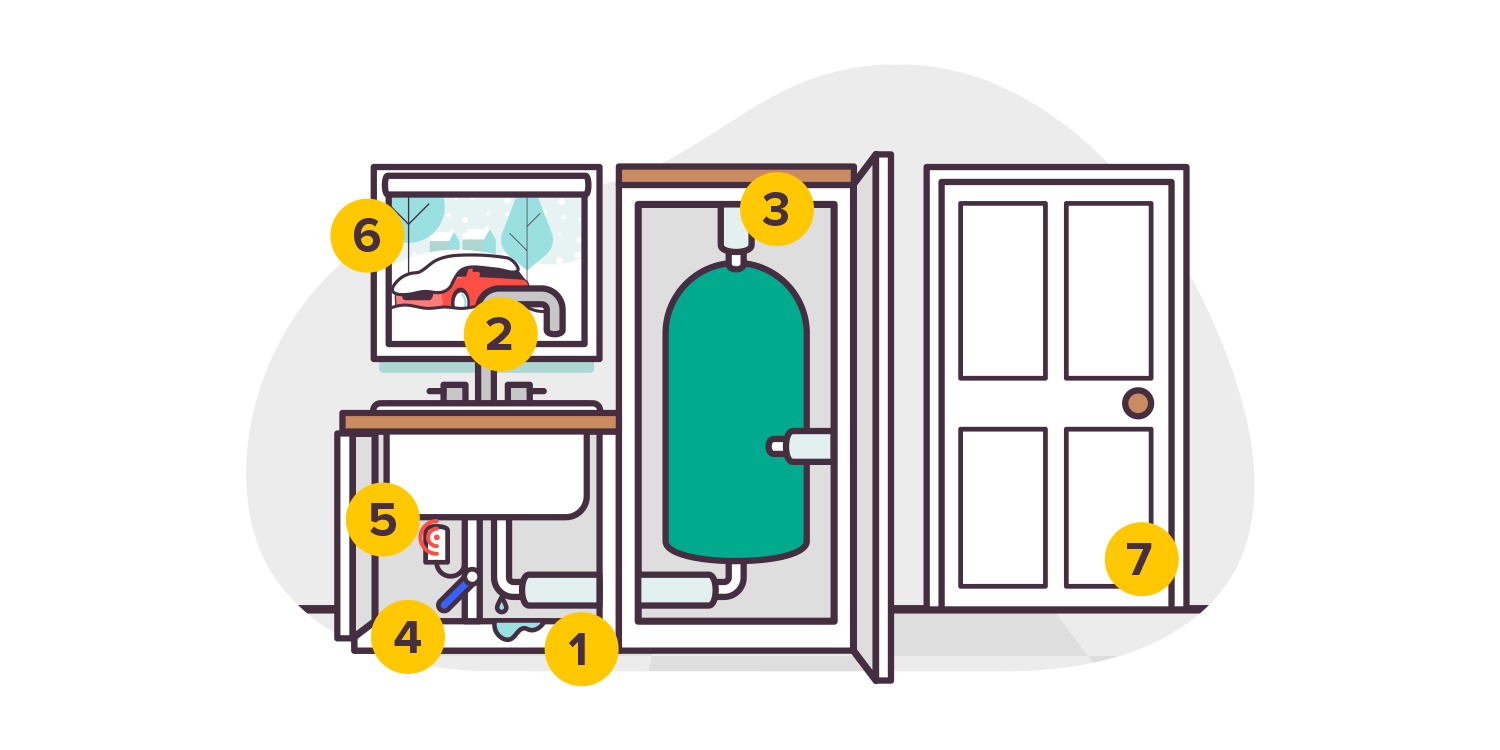 Illustration of internal prevention measures you can take to protect your home from damage