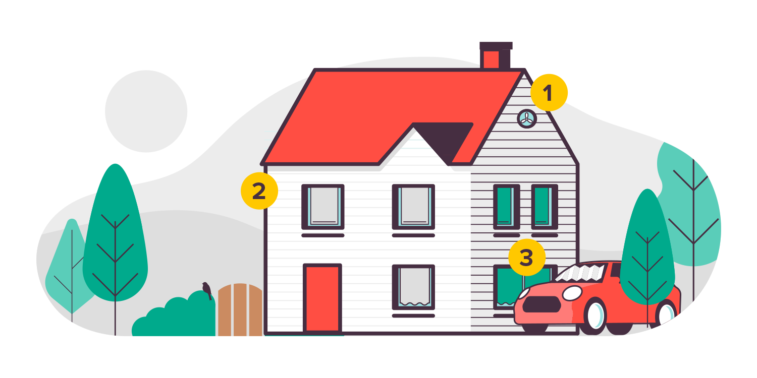 Illustration of internal prevention measures you can take to protect your home from damage