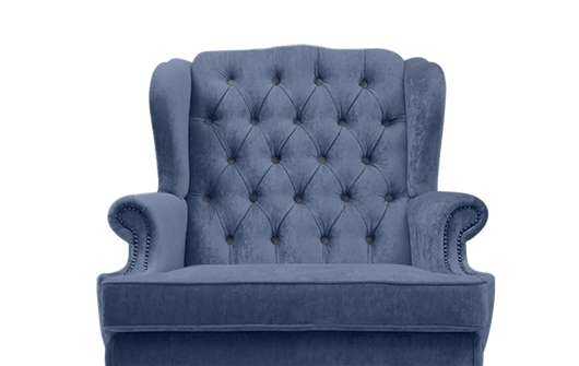 A blue armchair