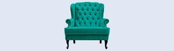 Green armchair cut out